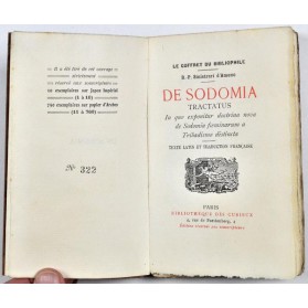 Curiosa, DE SODOMIA TARCTATUS. R.P. Sinistrari d'Ameno. 1912.