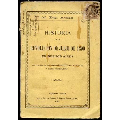 Argentine-E. Auzon : REVOLUCION DE JULIO DE 1890 en BUENOS AIRES. Argentina
