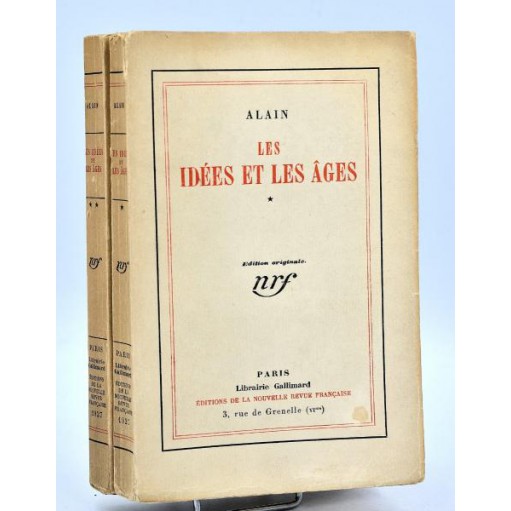 Alain : LES IDEES ET LES AGES - 1927. Edition originale num., envoi à René Lalou